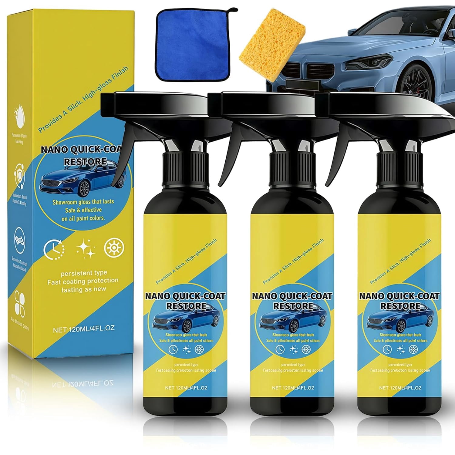 Car Nano Quick-Coat Restore-Coating Spray, Quick Restore Coating Spray ...
