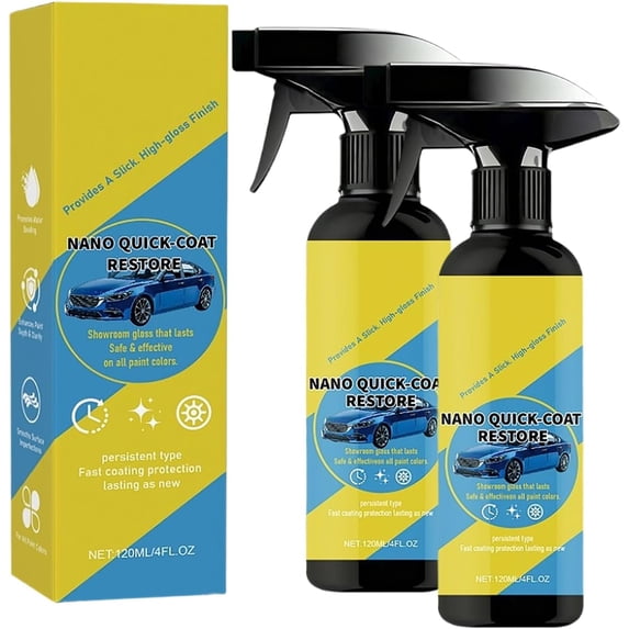 Car Nano Quick-Coat Restore Spray - Ceramic Coating Spray for Shine & Protection, Quick Effect Coating Agent for Cars, Waterless Hydrophobic Spray for Paint, Glass & Trim