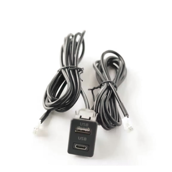 Car Navigation 4 Pin 6 Pin To Usb+Type-C Port Panel Interface Extension 145Cm Cable Adapter For Aftermarket Multimedia Head Unit