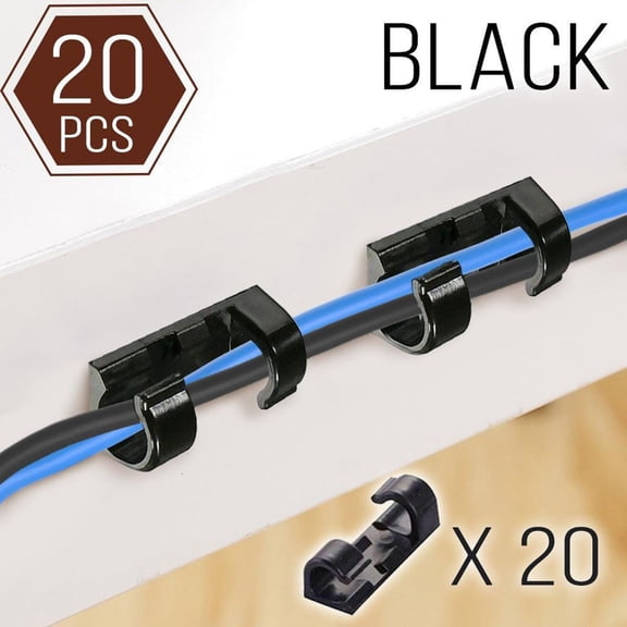 Car Navigation Cable Organizer, Gaqring 20 Pack Wire Clamps for Car Charger Data Cord, Multifunctional Soft Plastic Buckle Clip with Double-Sided Tape for GPS Headset Cables