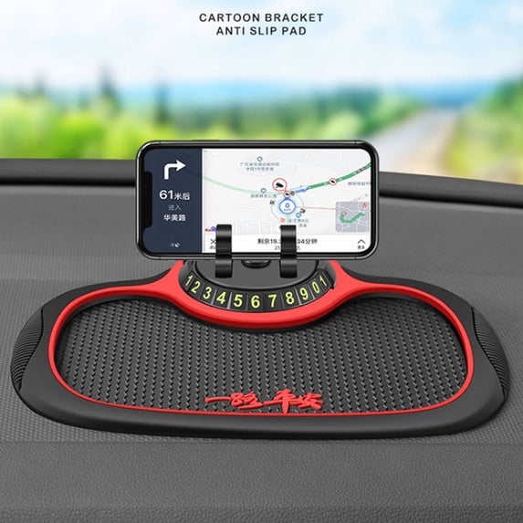 Car Navigation Mobile Phone Holder Anti-slip Pad Multi-functional Dashboard Storage Mat Parking Sign Bracket