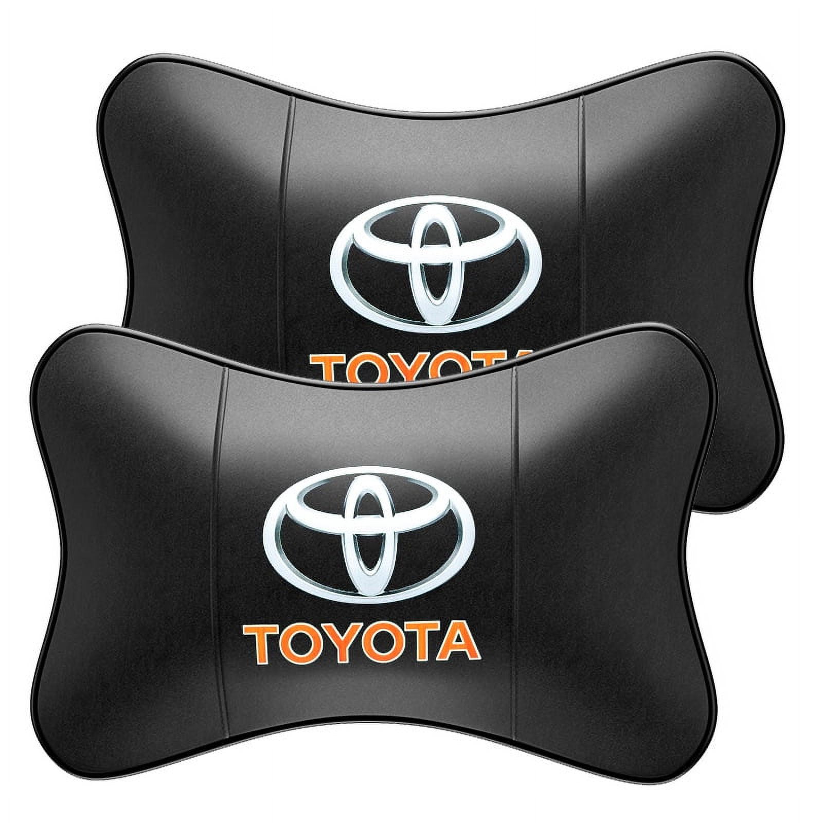 Car Neck Pillow 2 Pieces PU Leather Travel Pillow for Head Rest Neck Support for Car Seat Applicable to Toyota