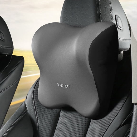Car Neck Pillow Memory Foam Headrest Cushion Pressure Relief Neck Support Soft Breathable Fabric Pillow For Vehicle Seat Travel Rest Use(Gray)