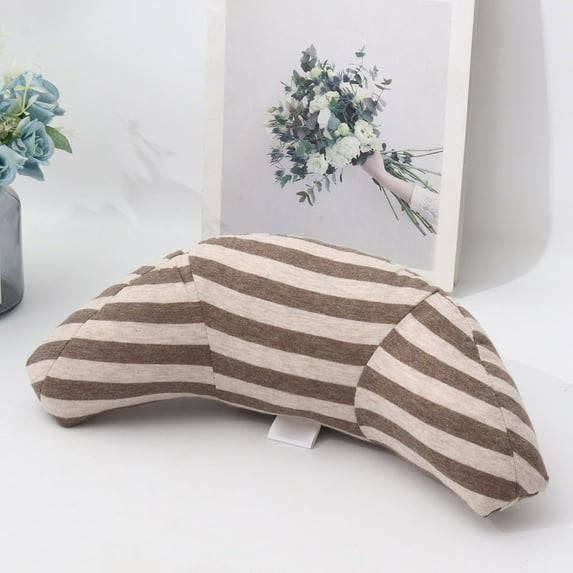 Car Neck Pillow Support | Cotton & Polyester | Ergonomic Shoulder Pad | Multi-Use Napping Cushion | Breathable Stripe Design | 30x15x11cm | Gray, Coffee, Pink, Blue, Green