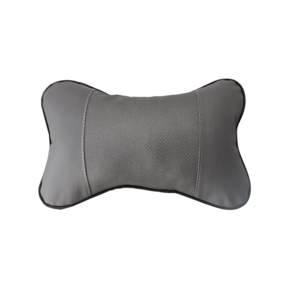 Car Neck Pillows PU Leather Headrest Fit for Most Cars Filled Cotton Universal Car Pillow, Gray