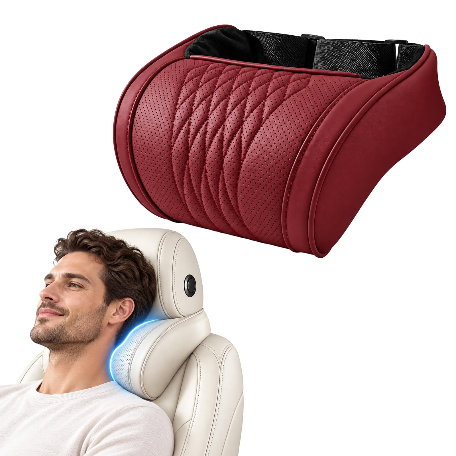 Car Neck Support Pillow for Driving, Memory Foam Car Headrest Neck ...