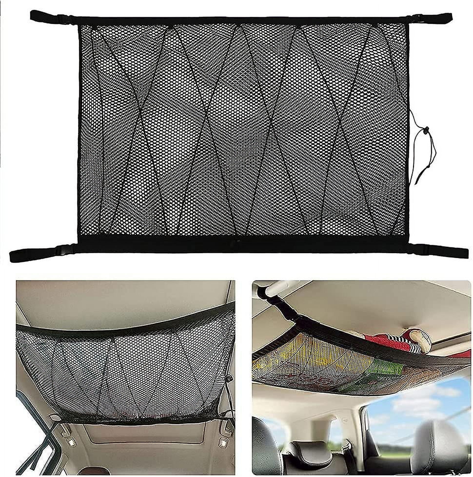 Car Net Car Ceiling Cargo Net Pocket Interior Overhead Roof Top Bag Hanging Sundries Storage