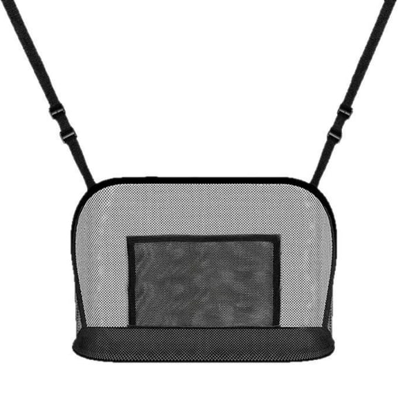 Car Net Pocket Handbag Holder, Auto Storage Organizer Between Front Seats, Large Capacity Vehicle Driver Storage Netting Pouch, Pet/Kids Car Barrier Accessories for Purse, Document (Black)