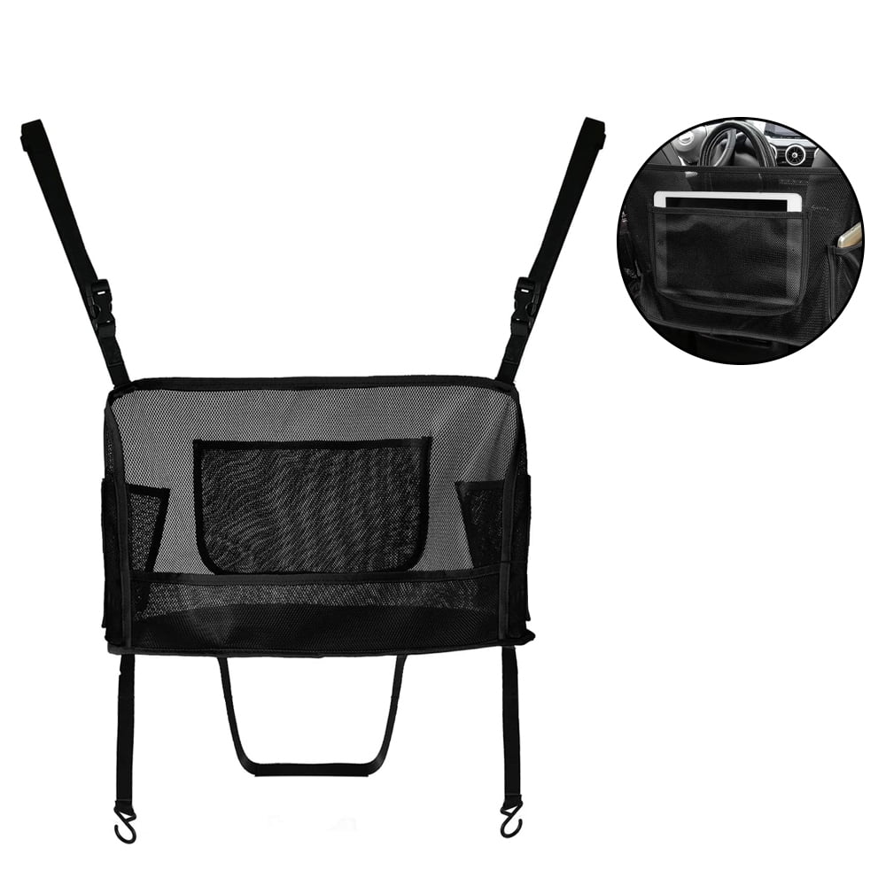 Car Net Pocket Large Adjustable Buckle Strap Car Seat Bag Holder Car