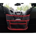 thumbnail image 1 of Car Net Pocket for Purses & Bags - Front Seat Mesh Organizer, Driver Storage Netting Pouch, Handbag Holder Attaches to Headrest(Update Red), 1 of 6