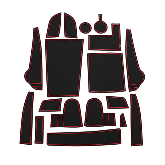 Car Non-Slip Mat for Hyundai Kona Electric EV MY 2020-2022 Door Groove Gate Pad Non-Slip Door Cup Arm Box Storage Mat Pad Red 18 Pcs