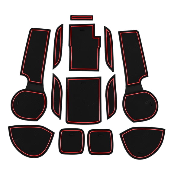 Car Non-Slip Mat for Suzuki S-Cross III Hybrid SUV 2022-2025 Door Groove Gate Pad Non-Slip PVC Door Cup Arm Box Storage Mat Pad Red 13 Pcs