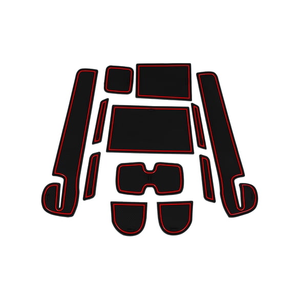 Car Non-Slip Mat for Suzuki Swift 2017-2023 Door Groove Gate Pad Non-Slip PVC Door Cup Arm Box Storage Mat Pad Red 12 Pcs