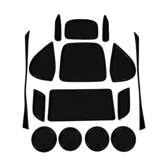 Car Non-Slip Mat for Toyota Yaris Cross SUV 2021-2024 Door Groove Gate Pad Non-Slip PVC Door Cup Arm Box Storage Mat Pad Black 15 Pcs