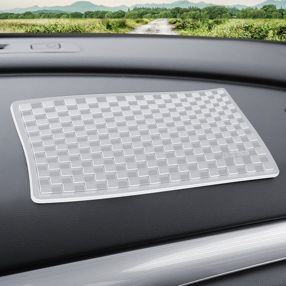 Car Non Slip Pad High Temperature Resistant, Usupdd Clear Polyurethane Dashboard Mat for Car Phone Center Console, 11x7 Inch Anti Slip Storage Pad for Car Interior Decoration