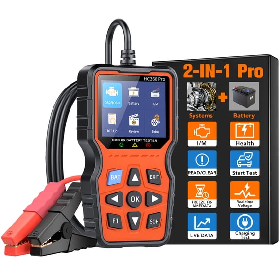 OBD2 Scanner Diagnostic Tool, Car Check Engine Code Reader with Battery Level & Life Test, Mode 6/8 & I/M Readiness for Smog Check, Full System Auto Diagnostic Scan Tool for All OBDII Cars 1996+