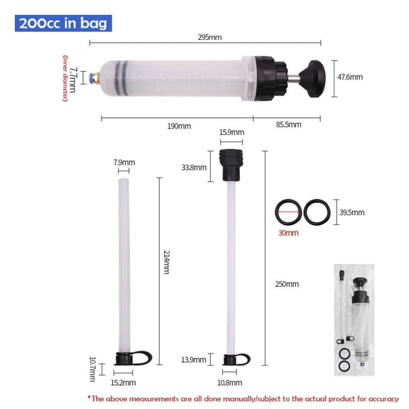 Car Oil Change Brake Auto Syringe with Hose Manual Fuel Suction & Filler Fluid Extractor Evacuator Pump for ATV Boat