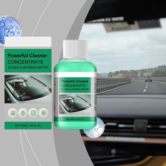 Car Oil Film Cleaner - Powerful Concentrate Glass Cleaning Solution, Removes Stubborn Oil Films, Improves Driving Visibility - For Car Windshields, Windows, Auto Glass