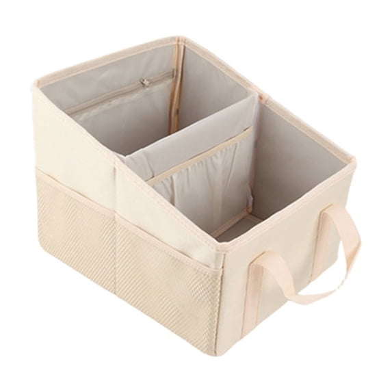 Car Organizer - Automotive Organizer for Front and Back Seat or Floor, Car Caddy Organizer with Divide, Handles and Multiple Mesh Pockets, Car Seat Organizer
