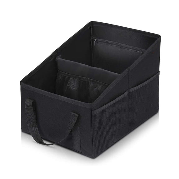 Car Organizer - Automotive Organizer for Front And Back Seat or Floor, Car Caddy Organizer with Divide, Handles and Multiple Mesh Pockets