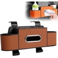 thumbnail image 1 of Car Organizers and Storage Box Behind Seat, 3-in-1 Backseat Car Organizer with Dual Cup Holders, Multifunction Back Seat Storage Box, Waterproof for Daily Driving and Travel (Brown), 1 of 7