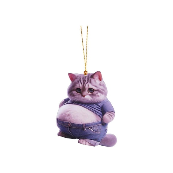 Car Ornament, Chubby Ornament, Fat Ornament, Cute Fat Kitten Hanging Fat Ornaments Acrylic Ornament, 2D F5O6