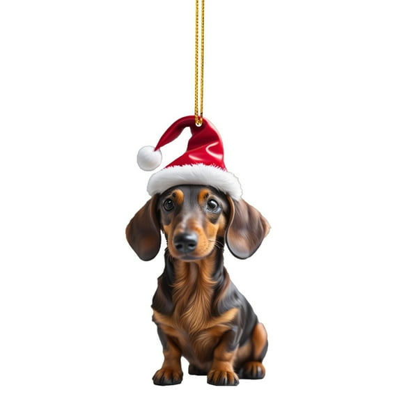 Car Ornament under $5! Yannianjz Dachshund Dog Car Hanging Ornament, Christmas Tree Decoration for Auto Interior, Cute Acrylic Pendant for Home Decor