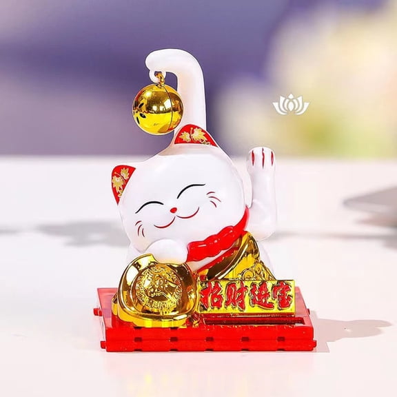 Car Ornaments Solar Energy Waving For Wealth Cat Bonsai Decoration