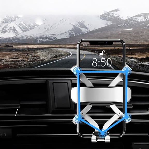 Car Outlet Phone Mount, Universal Handsfree Cradle, 360° Rotation, Stable Hook Design, Fits 4-7 Inch Phones, Damping Silica Gel, One-Hand Operation