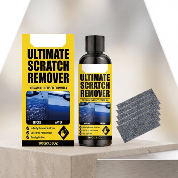 Car Paint Care Kit, Car Paint Restorer, Car Polishing Kit, Car Detailing Supplies, 100Ml Scratch Remover Solution Paired with 5Pcs Nano Felt Pads for Minor Scratch Removal, Paint
