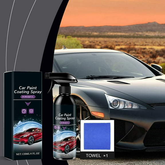 Car Paint Coating Spray 120ml Kit with Towel – Premium Scratch Resistant Hydrophobic Coating, High Gloss Car Paint Protection, Durable Shine and Surface Sealant