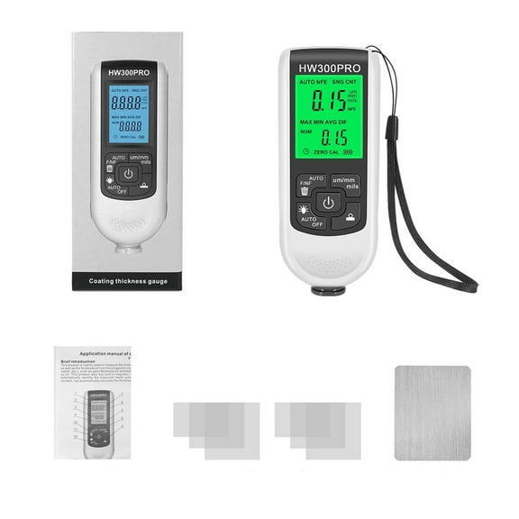 Car Paint Coating Thickness Gauge Measuring Tools HW-300 Electroplate Metal Coating Thickness Tester 0-2000um ,Fast and Reliable