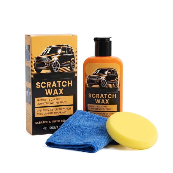 Car Paint Polishing Compound Kit, Vehicle Surface Care Paste with Buffing Pad and Towel, Gloss Enhancement Formula for Paint Finish Maintenance 8.4 fl oz (1pcs)