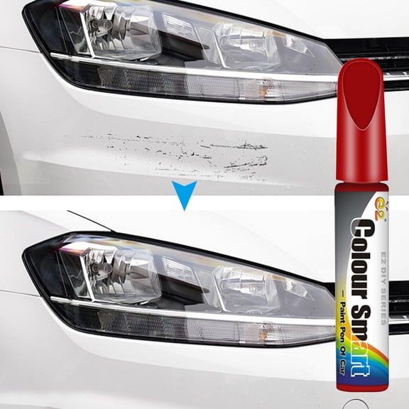 Car Paint Repair Pen, Quick Drying Scratch Remover, 12ml Touch Up Paint for Minor Scratches Swirls Marks Easy Application, Red
