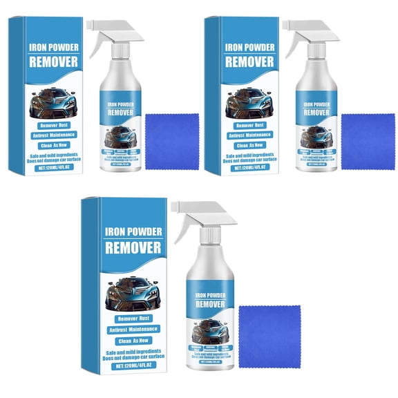 Car Paint Rust Remover Wheel Iron Powder Rust Remover 120ml, Pulls Out Brake Dust, Rust and Fallout - Contaminant Removal for Car Paint and Wheels