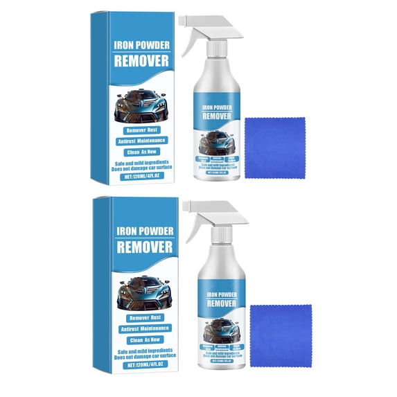 Car Paint Rust Remover Wheel Iron Powder Rust Remover 120ml, Pulls Out Brake Dust, Rust and Fallout - Contaminant Removal for Car Paint and Wheels