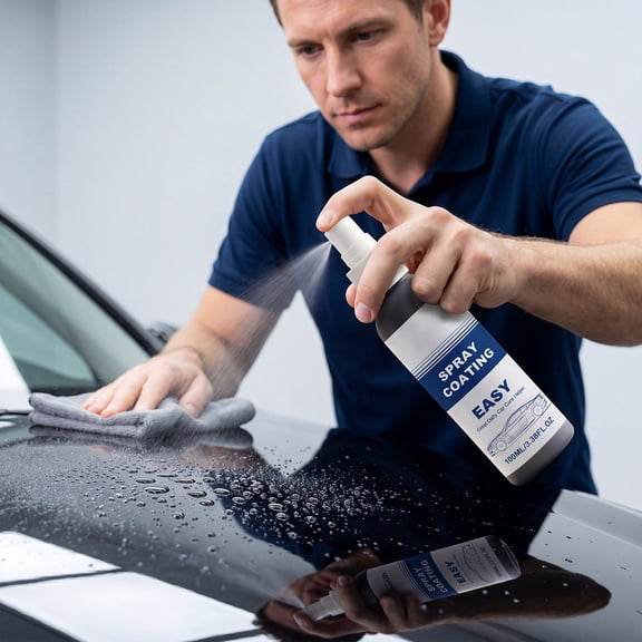 Car Paint Spray Coating Protection Crystal Plating Gloss Finish Scratch Polish Hydrophobic Anti-Fouling UV Easy Application for Interior and Exterior Vehicle Care