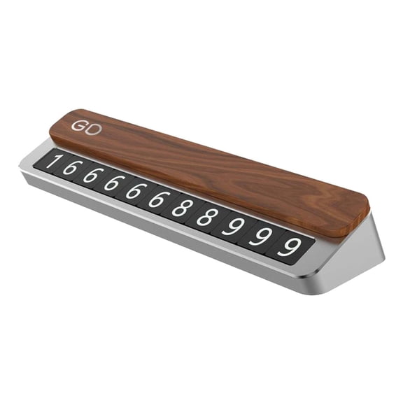 Car Parking Card Phone Number Plate Stickers Hidden Replace Temporary Car Park Stop Drawer Style Privacy Universal , Sliver Wood