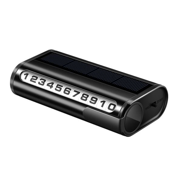 Car Parking Number Plate Auto Parking Card Solar Charging Temporary Stop Phone Number Card Decoration Accessory