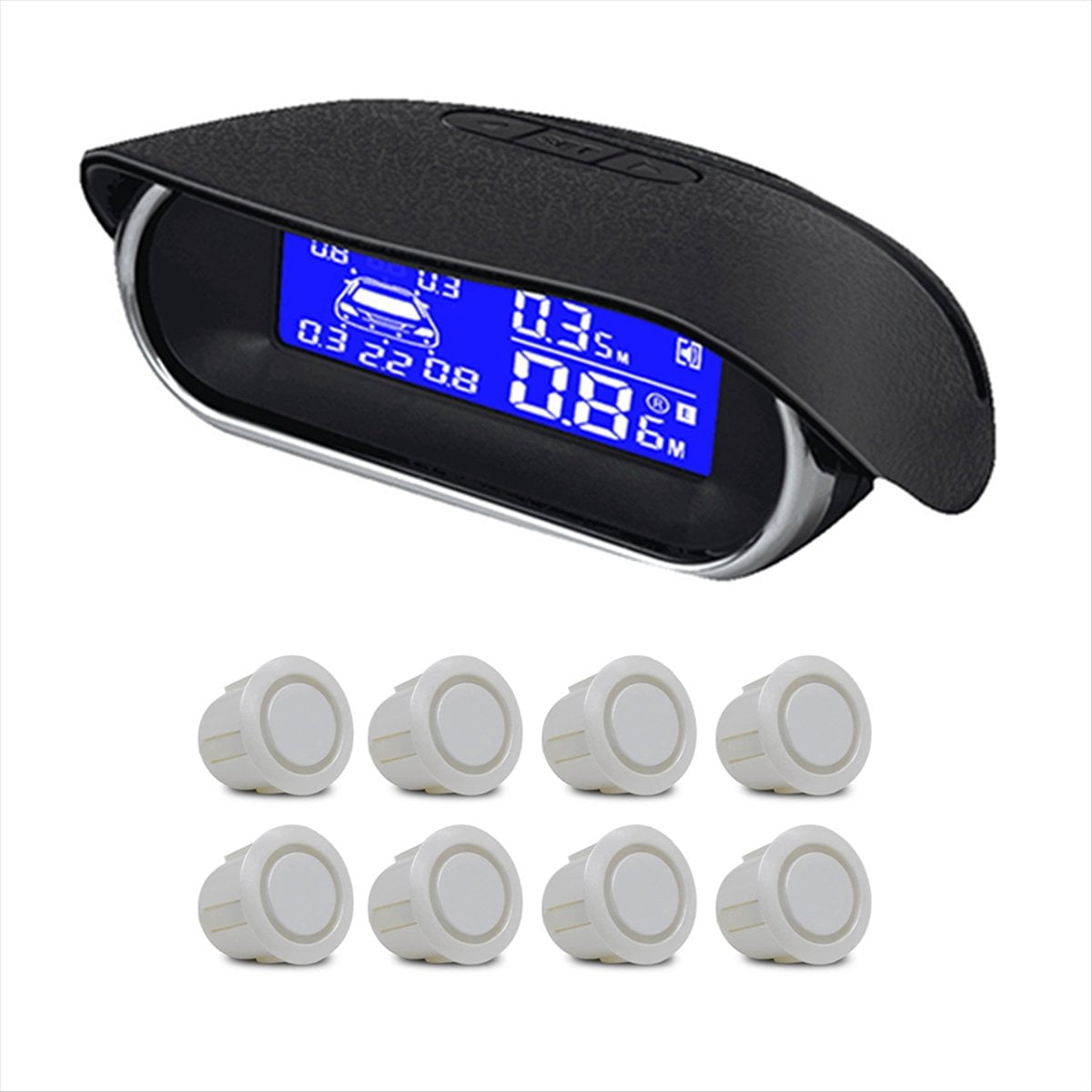 Car Parking Sensors 8 Weatherproof Rear Front View Reverse Backup Radar ...