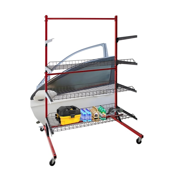 Car Parts Management Mobile Cart, Auto Body Parts Rolling Storage Rack ...