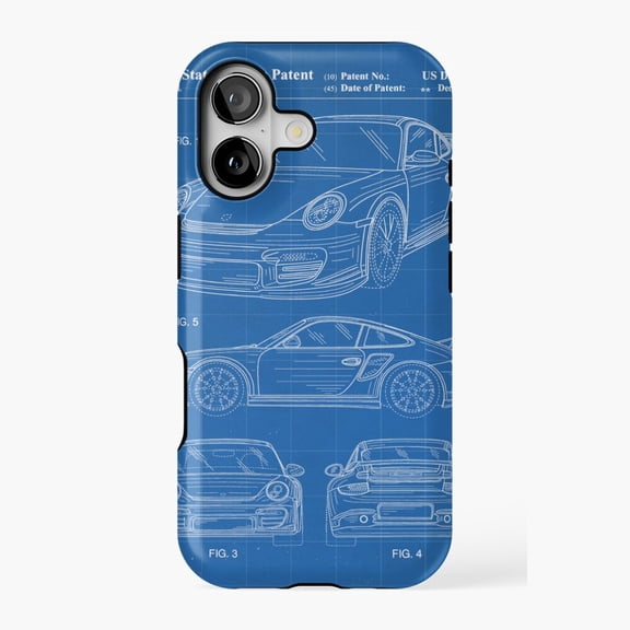Car Patent Blueprint Phone Case 17 16 15 14 13 12 11 Pro Max