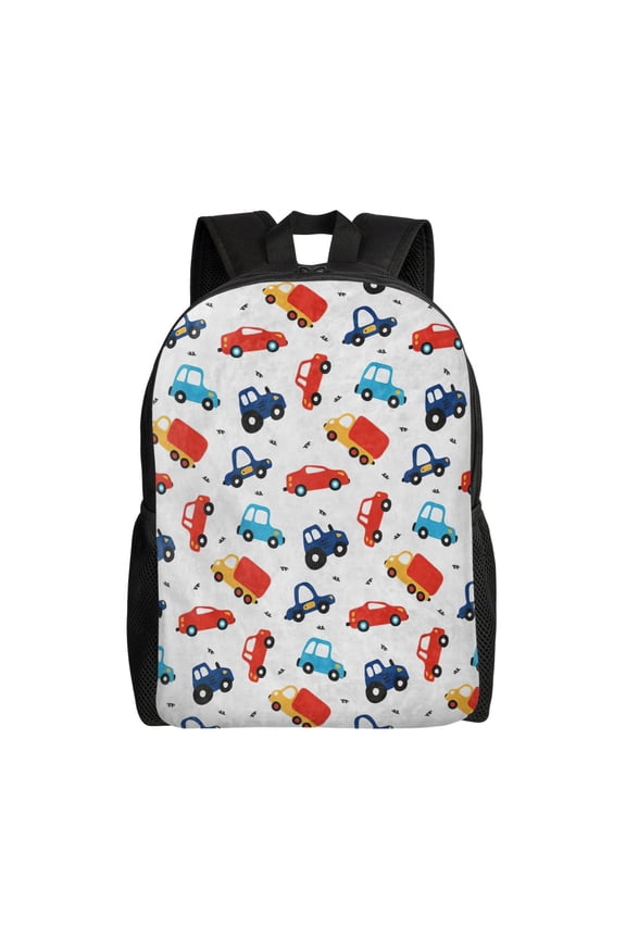 Car Pattern Backpack Large Capacity Laptop Bag for Men and Women
