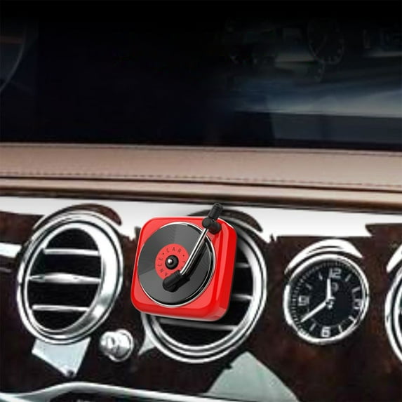 Car Perfume, Phonograph Record Player Design, Air Vent Clip, Retro Decorative Ornament, Reusable & Refillable, Easy to Install, 6 Colors Available, For Car Air Conditioner Vent