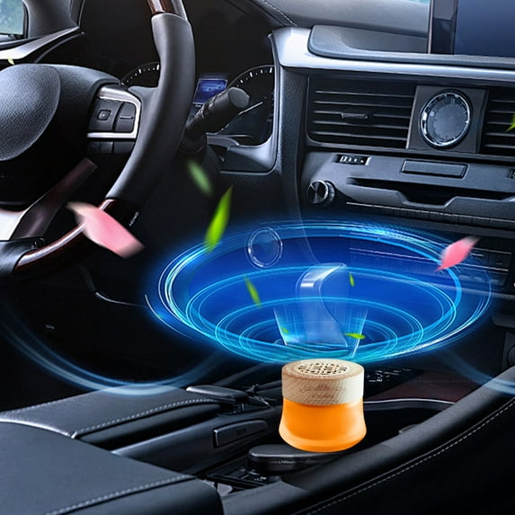 Car Perfume Solid Deodorizer, Vehicle Air Freshener, Odor Removal and Long-Lasting Fragrance, 360° Scent Diffusion, Decorative Wooden Cover, Car and Home Aromatherapy