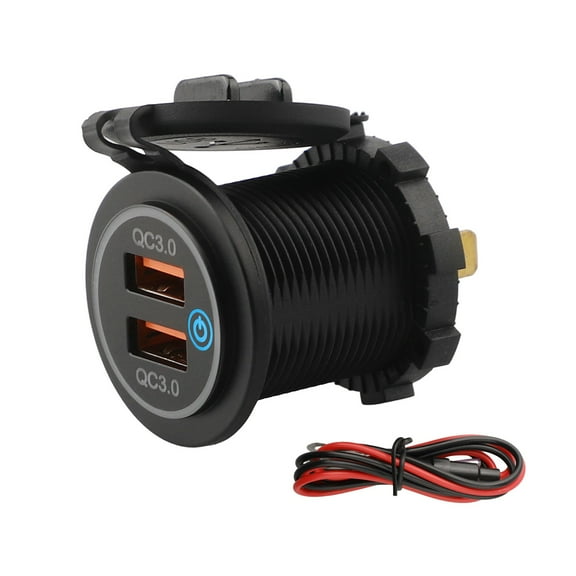 Car Phone Charger Waterproof Two for Qc3.0 Fast Charge Usb Converter Head