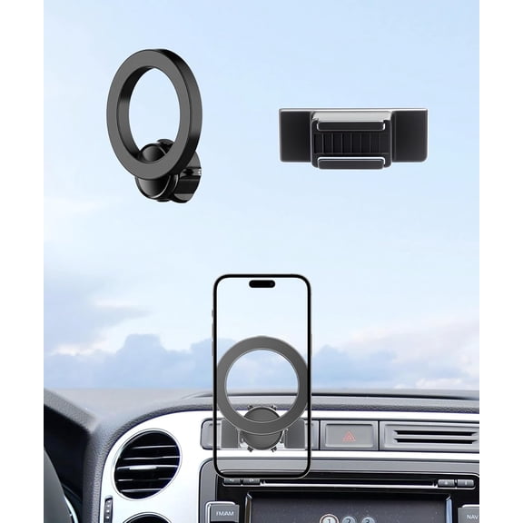 Car Phone Holder for 2009-2017 Volkswagen VW Tiguan Accessories, 360 Rotation Phone Mount Compatible with MagSafe, Cell Phone Holder Does Not Affect Air Vent