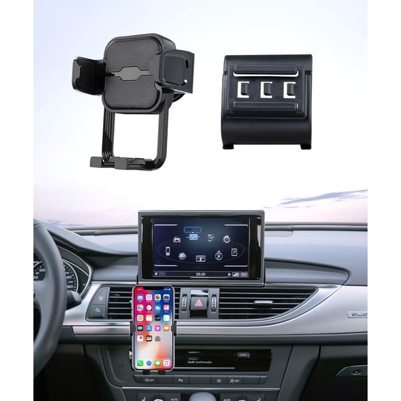 Car Phone Holder for 2012-2018 Audi A6 A7 S6 S7 RS6 RS7 Auto Accessories Navigation Bracket Interior Decoration Mobile Cell Phone Mount, 360 Rotation, Vehicle-Specific Custom Mount