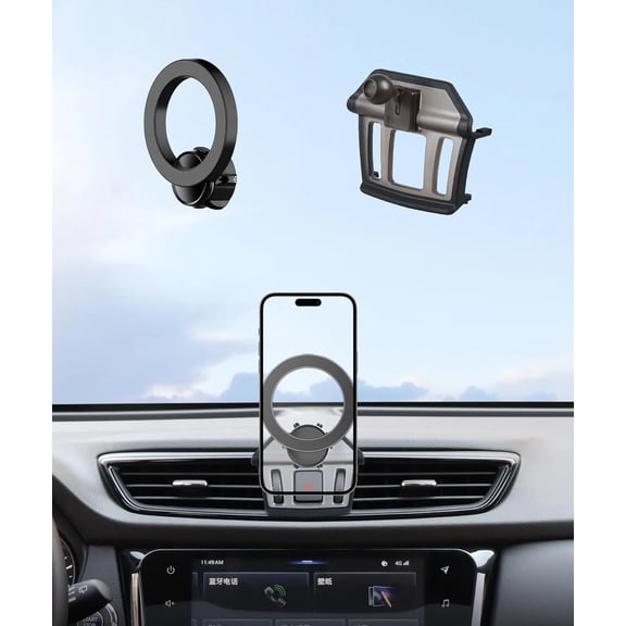 Car Phone Holder for 2014-2020 Nissan Rogue 2017-2023 Rogue Sport Accessories, 360 Rotation Phone Mount Compatible with MagSafe, Cell Phone Holder Does Not Affect Air Vent