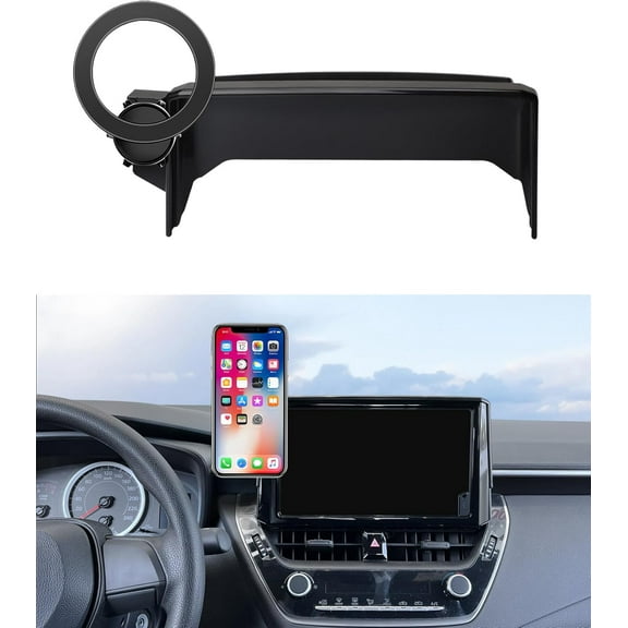 Car Phone Holder for 2020-2026 Toyota Corolla 2022-2026 Corolla Cross Accessories 8-inch Screen Fixed Clip, 360 Rotation Phone Mount Compatible with MagSafe, Cell Phone Holder